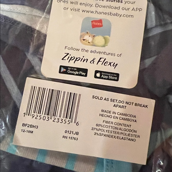 2 sets of 3 hooded long-sleeve body suits 6-12 12-18 Mo blues/gray by Hanes NWT - Picture 2 of 3